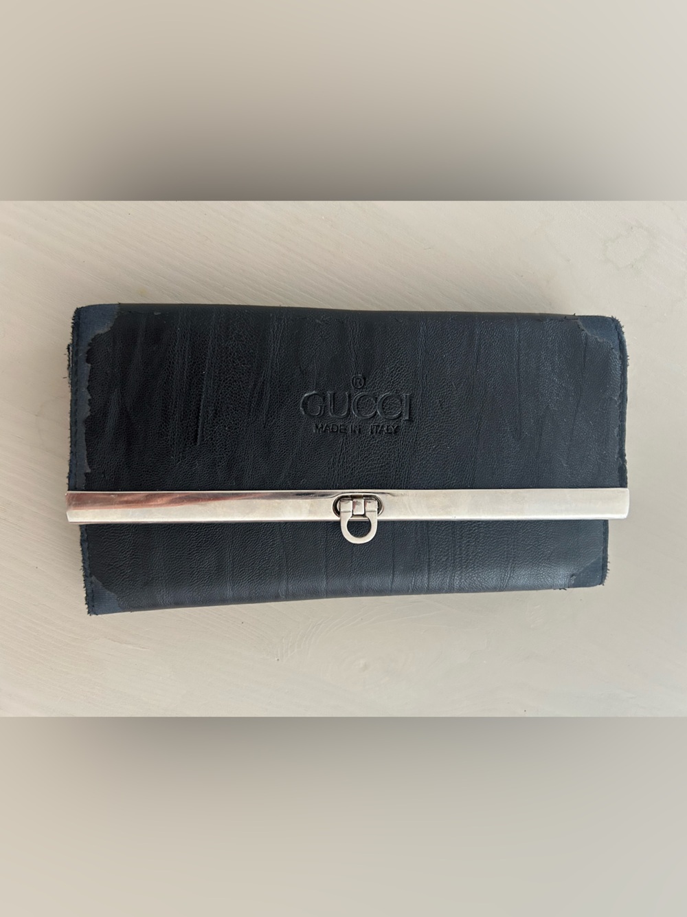 Gucci Black Leather Continental Wallet